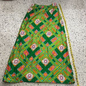 Alex Colman California green pink retro maxi skirt 4 disco 60’s